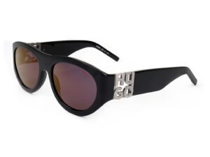 Ochelari de soare wrap cu logo - Negru/Argintiu