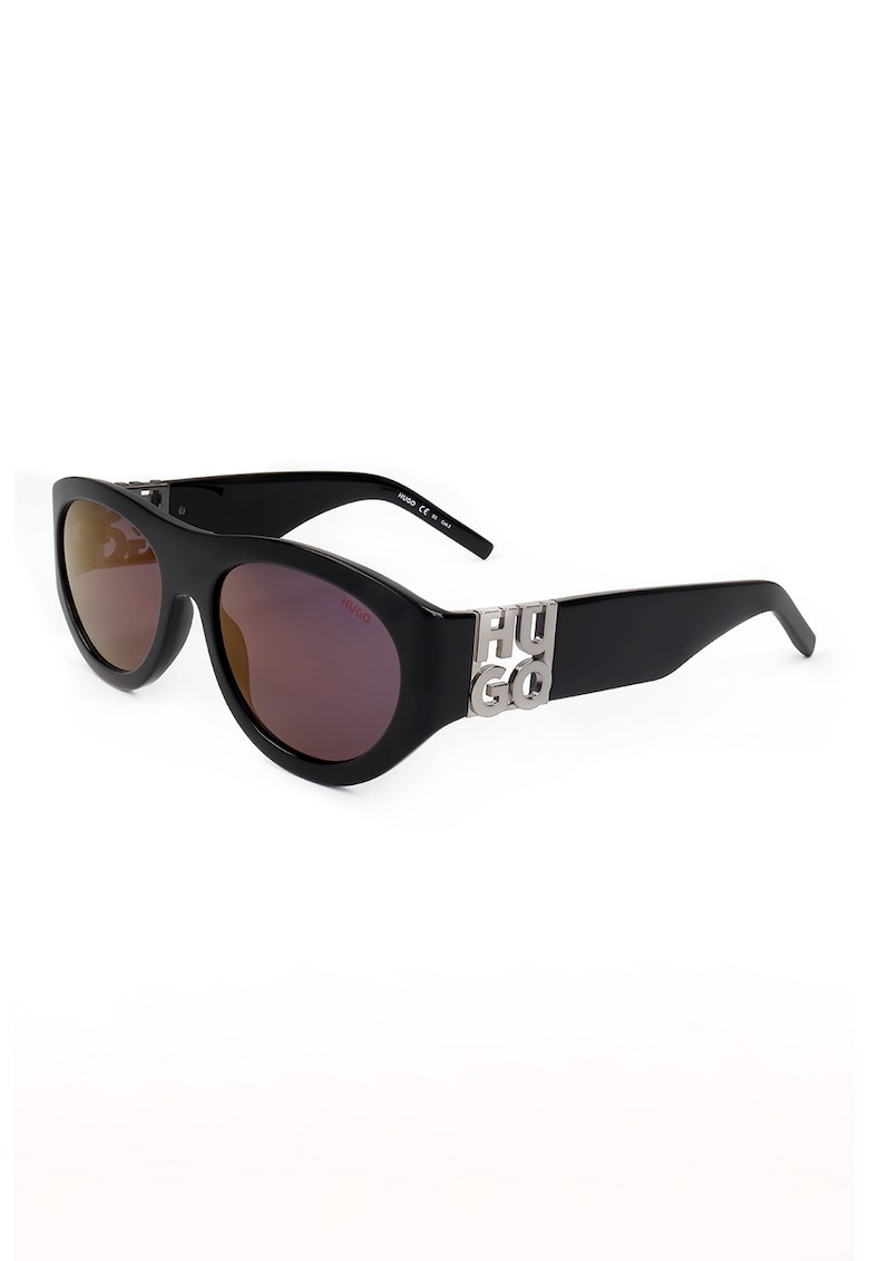 Reducere 65% - Ochelari de soare wrap cu logo - Negru/Argintiu 1 Ochelari de soare wrap cu logo - Negru/Argintiu