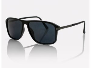 Ochelari de soare patrati unisex cu lentile polarizate - Negru/Argintiu inchis