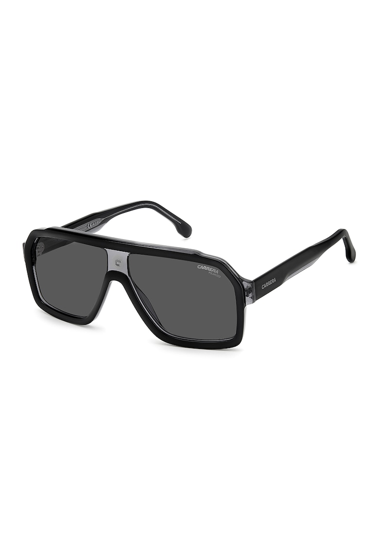 Reducere 62% - Ochelari de soare dreptunghiulari cu detalii logo - Negru/Argintiu 1 Ochelari de soare dreptunghiulari cu detalii logo - Negru/Argintiu