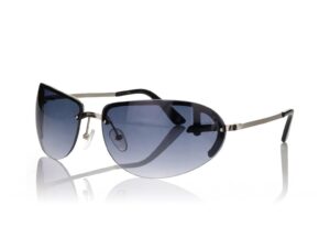 Ochelari de soare ovali cu model unisex - Negru/Argintiu