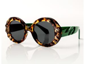 Ochelari de soare rotunzi Ellie - Verde/Negru
