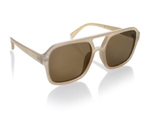 Ochelari de soare aviator unisex polarizati cu model uni - Maro nisip