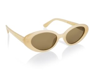 Ochelari de soare ovali unisex polarizati Rebecca - Bej