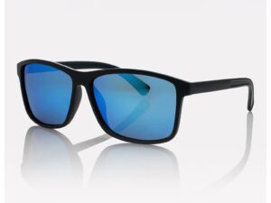 Ochelari de soare unisex cu lentile oglinda - Negru