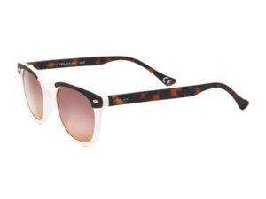 Ochelari de soare clubmaster cu lentile polarizate - Alb/Maro