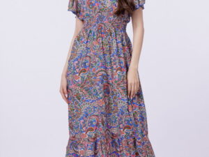 Rochie cu talia evidentiata si bust petrecut
