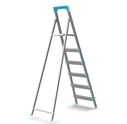 Reducere 30% - Scara otel 6 trepte, 5+1, 123cm, 120kg, 6,4kg, pliabila, M5.1S 2 5+1