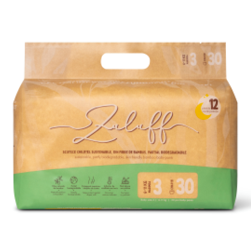 Reducere 15% - Scutece chilotel de unica folosinta din bambus, Nr. 3, 6-11 kg, 30 bucati, Zuluff 1 Scutece chilotel de unica folosinta din bambus
