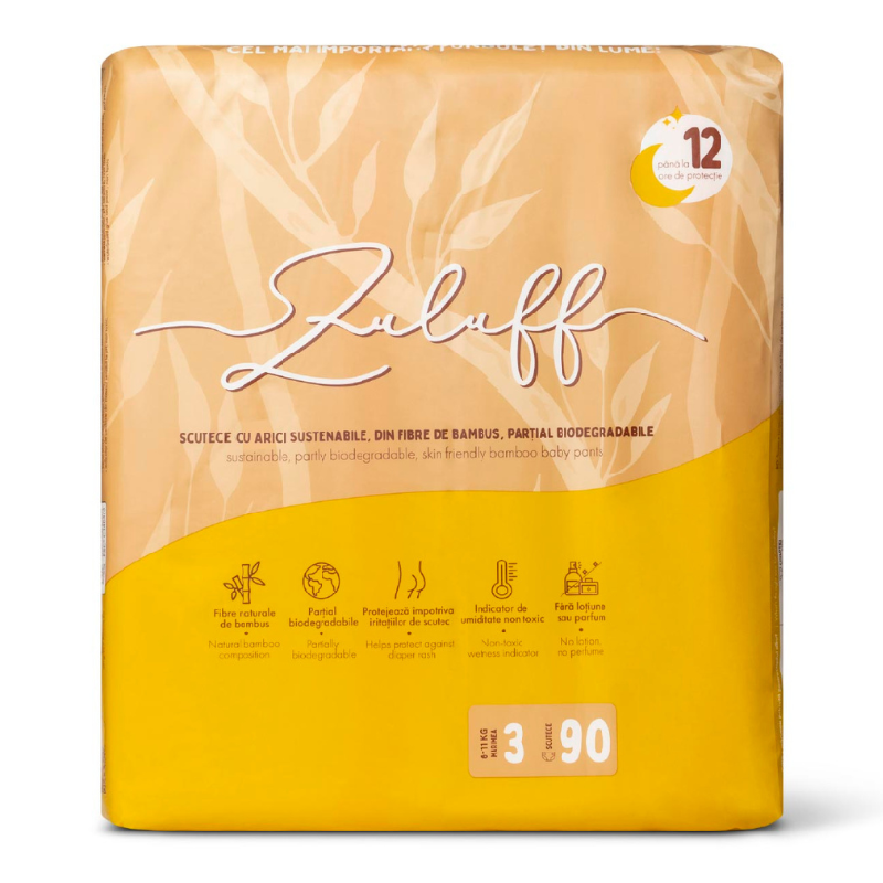 Reducere 15% - Scutece din bambus, marimea 3, 6-11 kg, 90 bucati, Zuluff 1 Scutece din bambus