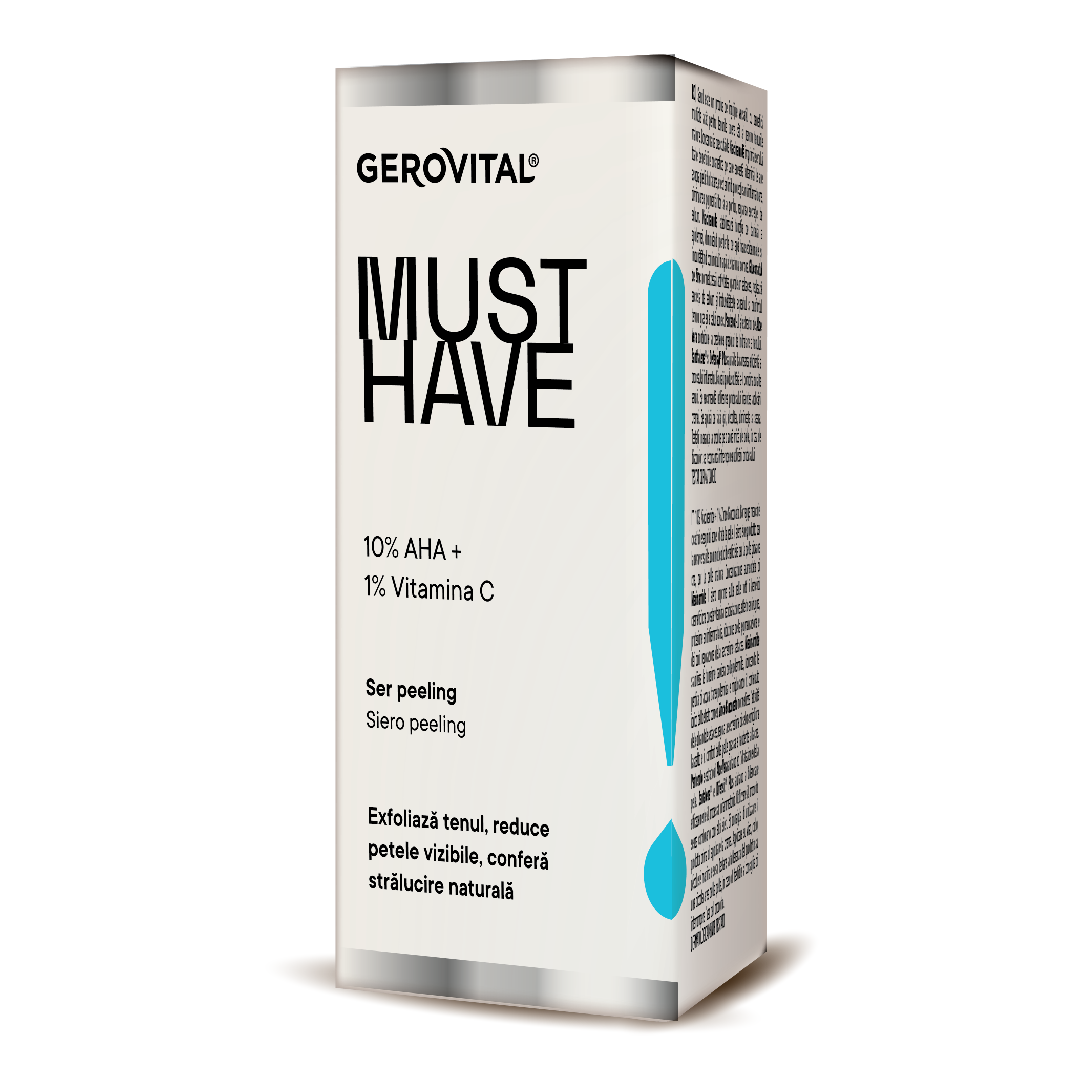 Reducere 25% - Ser peeling 10% AHA Must Have, 30 ml, Gerovital 1 Ser peeling 10% AHA Must Have