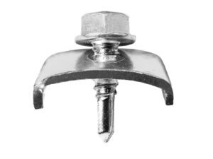 Set 100 x Clema Fixare Gard Bordurat pentru Stalpi Rotunzi