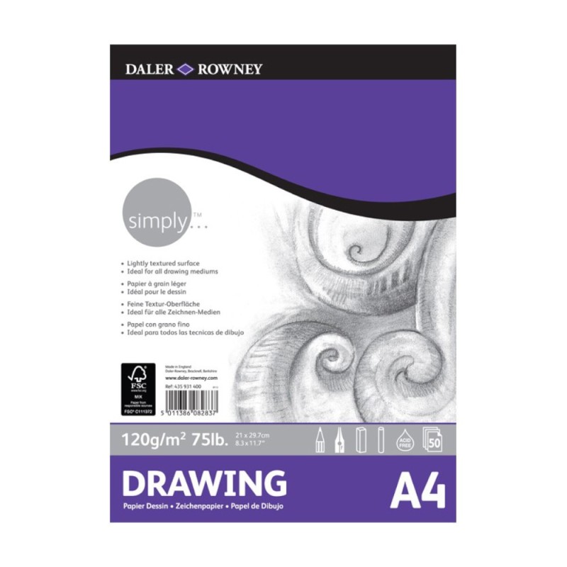 Reducere 25% - Set 2 x Bloc Desen Simply Daler Rowney, 21 x 29.7 cm, 120 g/mp 1 Set 2 x Bloc Desen Simply Daler Rowney