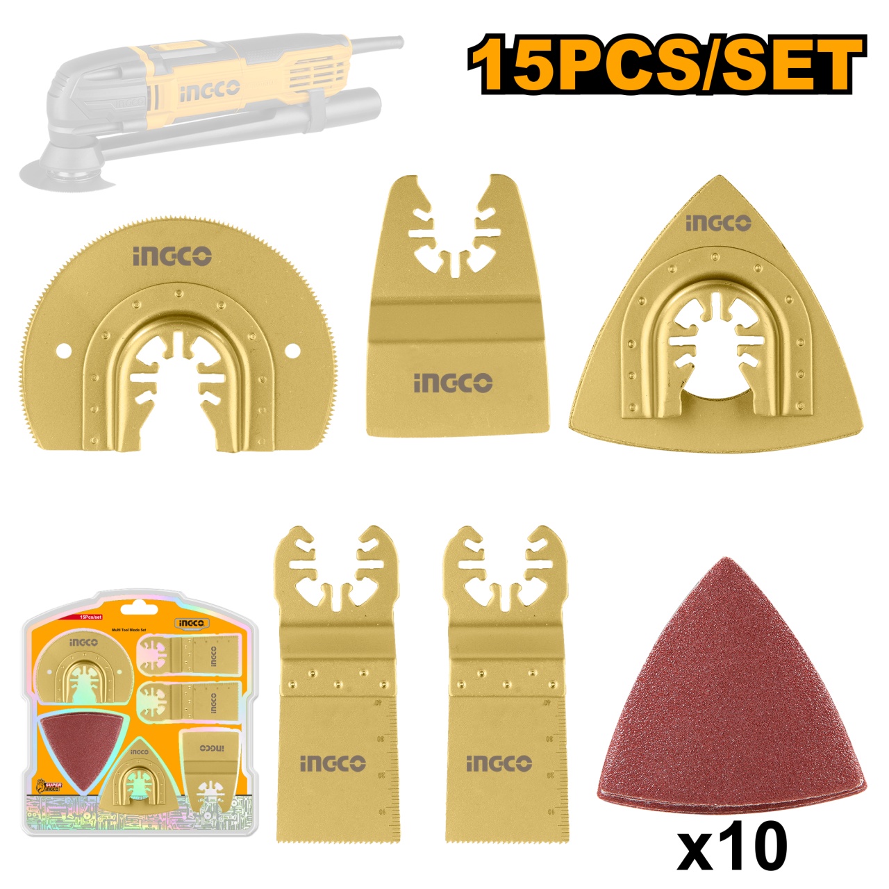 Reducere 29% – Set Accesorii panza Unealta Multifunctionala multicutter Ingco AKTMT1502 1 Set Accesorii panza Unealta Multifunctionala multicutter Ingco AKTMT1502