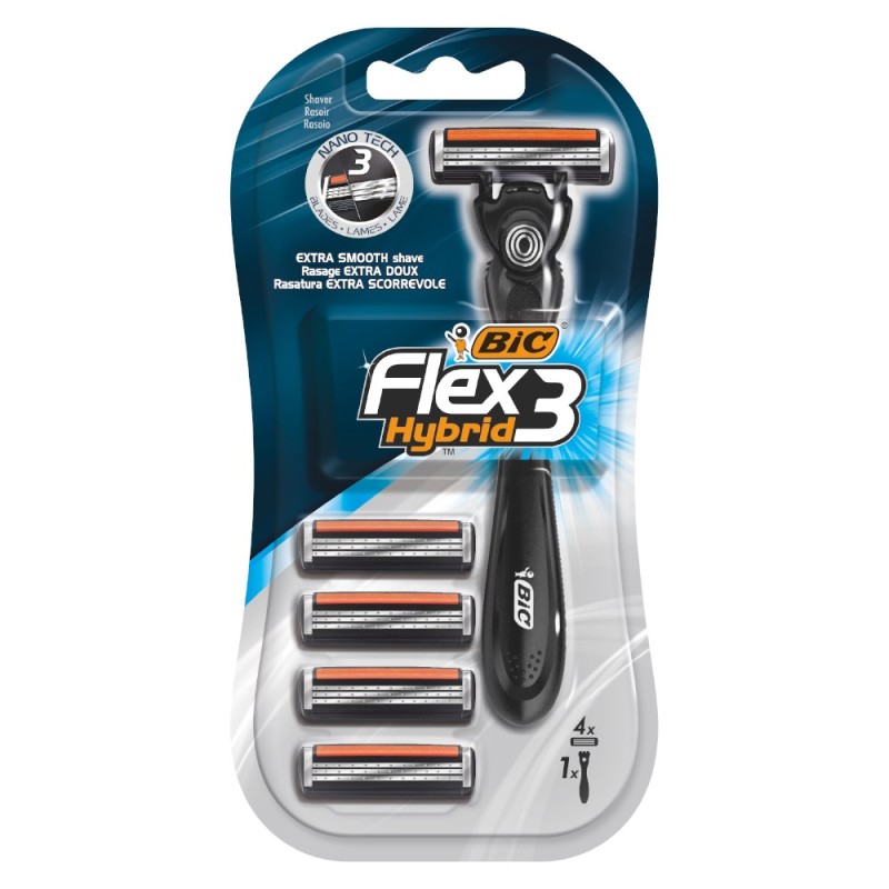 Reducere 14% - Set Aparate de Ras BIC Flex 3, 3 Lame, Barbati, 3 Bucati 1 Set Aparate de Ras BIC Flex 3