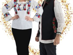Set Cuplu 631   Vesta cu Broderie si Ie traditionala cu broderie