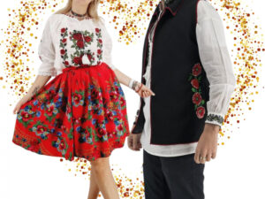 Set Cuplu 632   Vesta cu Broderie si Ie traditionala cu broderie