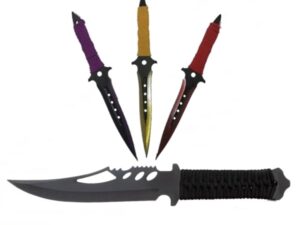 Set Cutit de vanatoare Extreme Battle si trei cutite de aruncat