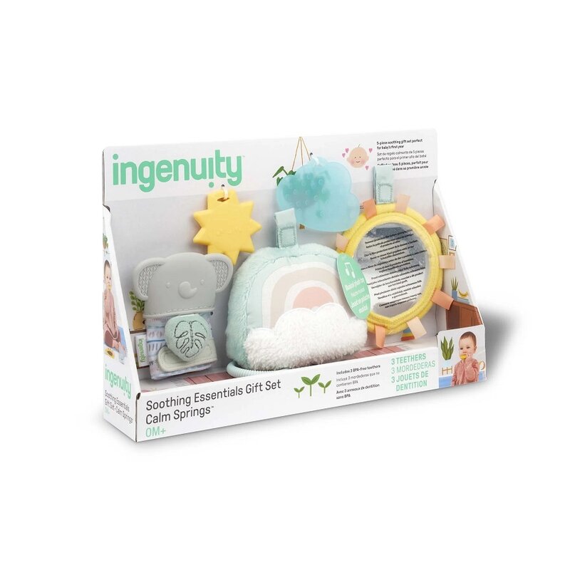 Reducere 56% - Set dentitie, Ingenuity, Calm Springs Soothin Essentials, 5 piese, Fara BPA, 0 luni+, Multicolor 1 Set dentitie