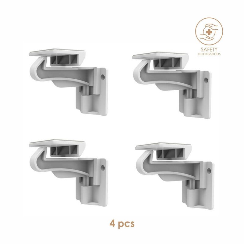 Reducere 55% - Set sistem de siguranta mobilier, Bebe Stars, Pentru sertare, Instalare usoara, 4 bucati, White 1 Set sistem de siguranta mobilier