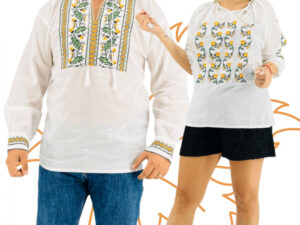 Set Traditional Cuplu 402   Camasi traditionale cu broderie