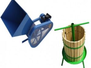 Set zdrobitor de fructe electric- 500kg/h + teasc struguri 32L