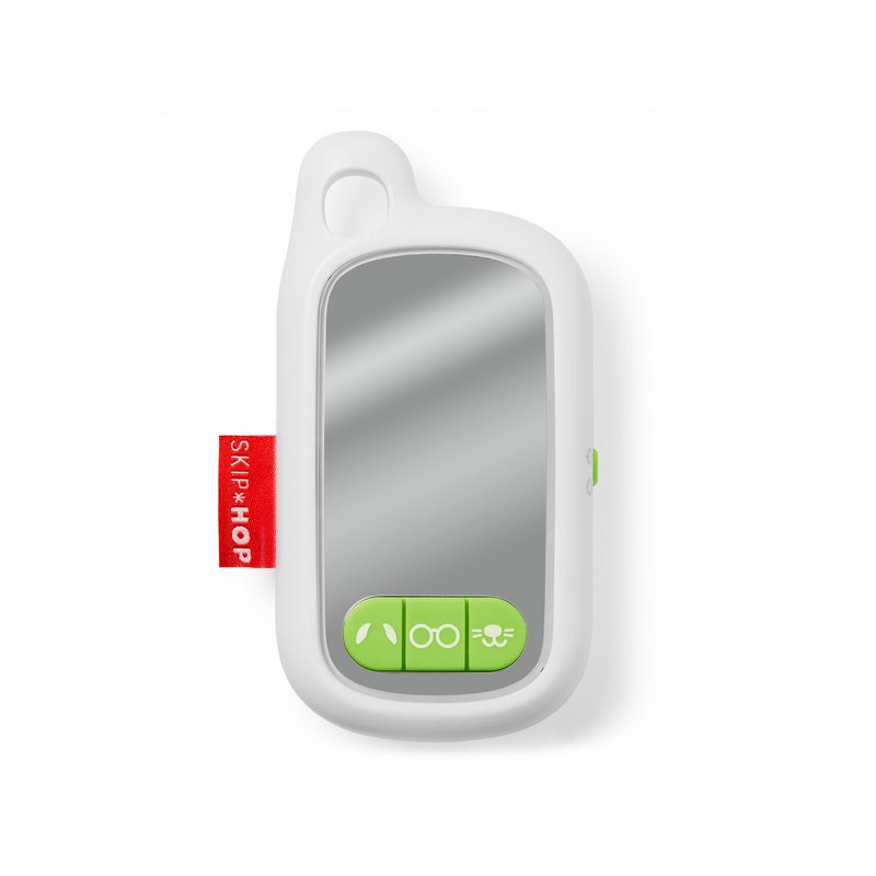 Reducere 58% - Telefon interactiv, Skip Hop, Explore&More, Cu oglinda, Cu filtre pentru cei mici, Cu efecte sonore si antena, Atasabil la carucior, 10,7x13,2x4,6 cm, 6 luni+, White 1 Telefon interactiv