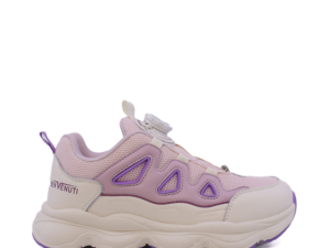 Sneakers fetițe Benvenuti roz din piele și  material textil  3791FP019RO