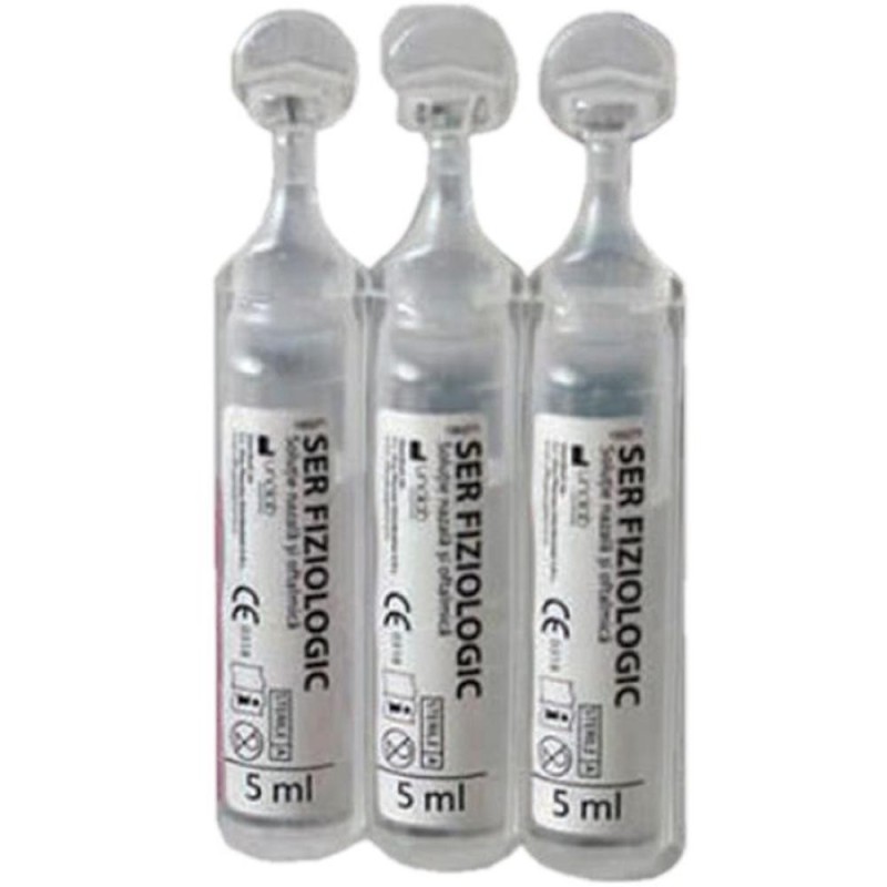 Reducere 14% - Solutie Nacl 0.9%, pentru Igiena Nazala si Oculara, 20 Fiole x 5 ml 1 Solutie Nacl 0.9%