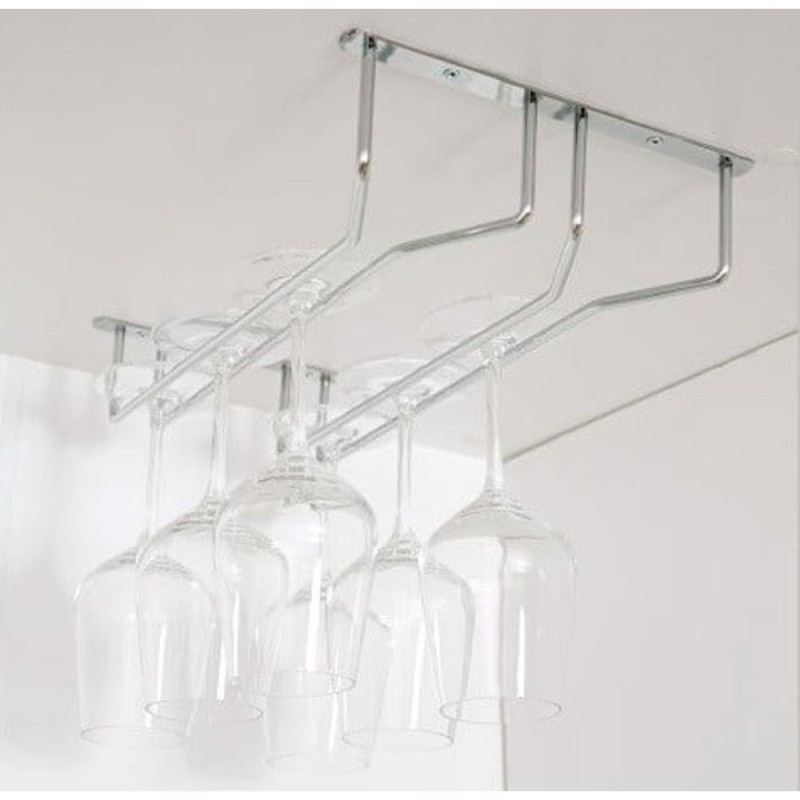 Reducere 14% - Suport Suspendat pentru Pahare, 2 Randuri, 340x205x70 mm, Finisaj Crom Lucios 1 Suport Suspendat pentru Pahare