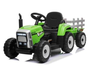 Tractor electric pentru copii cu remorca Workers Truck (MX-611) Verde - Autokids.ro