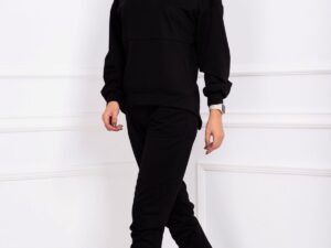 Trening din bumbac Zelia negru cu fermoare