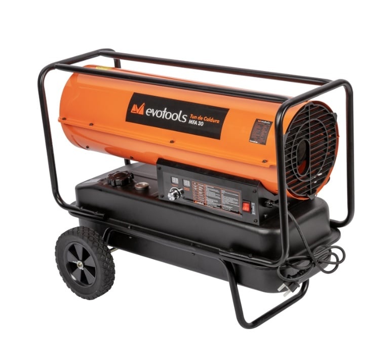Reducere 32% - Tun de caldura pe motorina 30kW, rezervor 32L, cu termostat si display digital, Evotools MFA 682829 2 rezervor 32L
