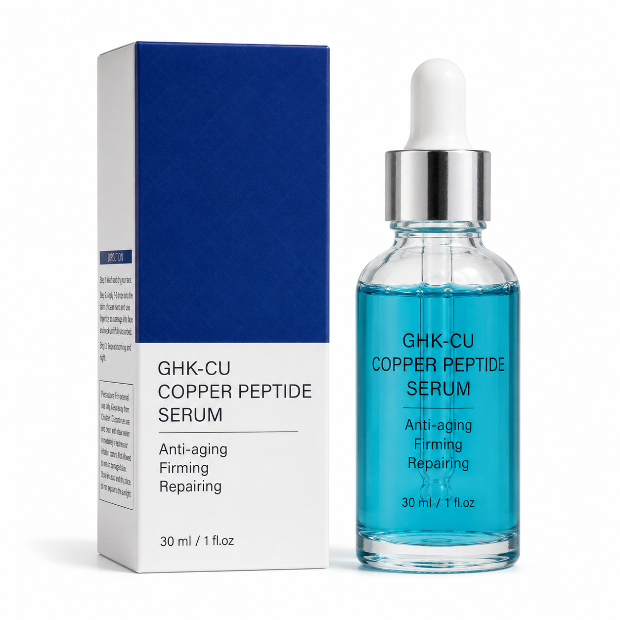 Reducere 39% - Ser cu peptide de cupru GHK-Cu pentru fermitate si ingrijire anti-imbatranire, 30 ml 1 Ser cu peptide de cupru GHK-Cu pentru fermitate si ingrijire anti-imbatranire