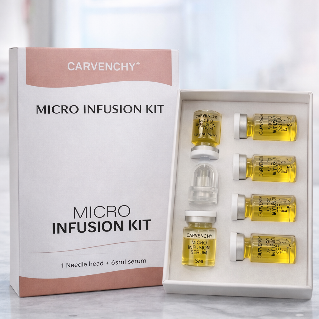 Reducere 40% – CARVENCHY Micro Infusion Kit – Ser Anti-Îmbătrânire si Hidratare – Tratament Profesional cu Micro-Ace, 6 × 5 ml 1 CARVENCHY Micro Infusion Kit – Ser Anti-Îmbătrânire si Hidratare – Tratament Profesional cu Micro-Ace