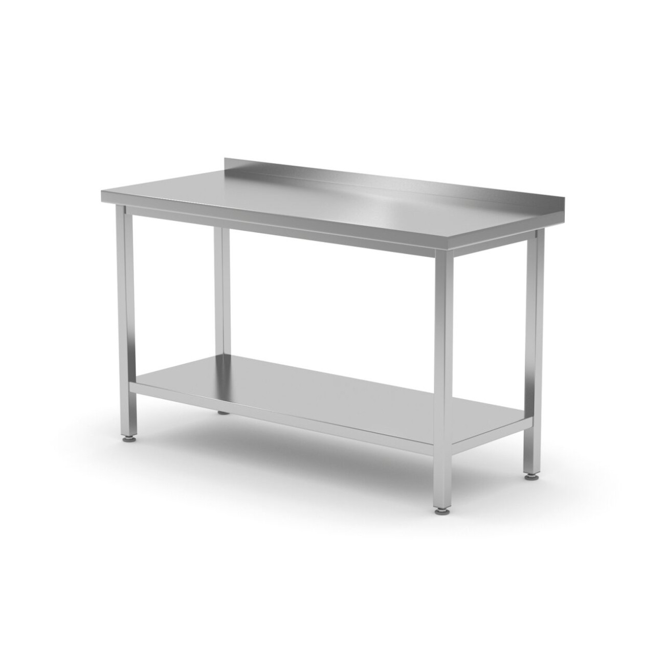 Reducere 20% - Masa de Lucru cu Rebord si Polita, Otel Inoxidabil, 1600x600x(H)850 1 Masa de Lucru cu Rebord si Polita