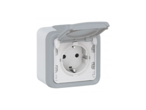 priza Plexo IP55 - German standard - 16 A - 2P+E - surface mounting - gri