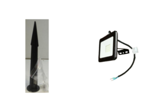 Pachet Brat Montaj Pamant Proiector + Proiector LED 20W Alb Cald