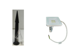 Pachet Brat Montaj Pamant Proiector + Proiector LED 20W Alb Lumina Calda