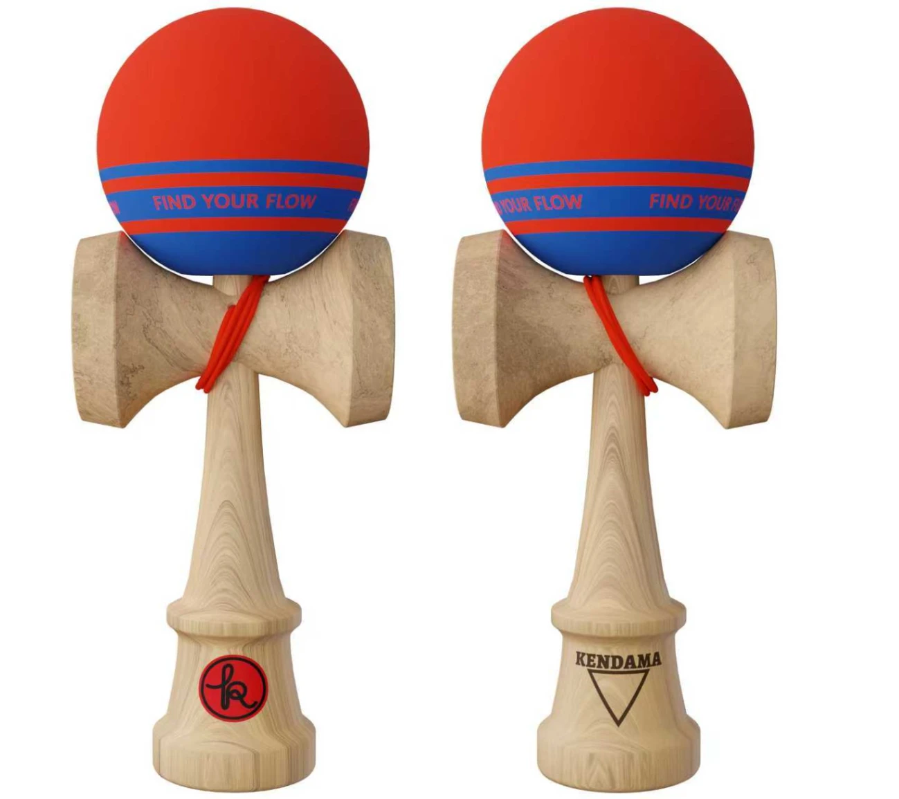 Reducere 55% - Kendama Record Plus rosu mat, Base cup, cupe mari, 18,5 cm si set ata cadou 1 Kendama Record Plus rosu mat