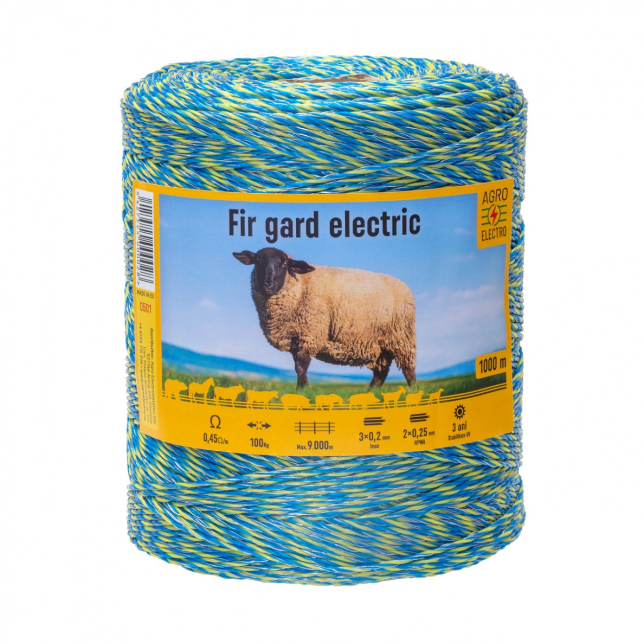 Reducere 20% - Fir Gard Electric Agro Electro 1000 m, 100 kg, 0.45 Ω / m 1 Fir Gard Electric Agro Electro 1000 m