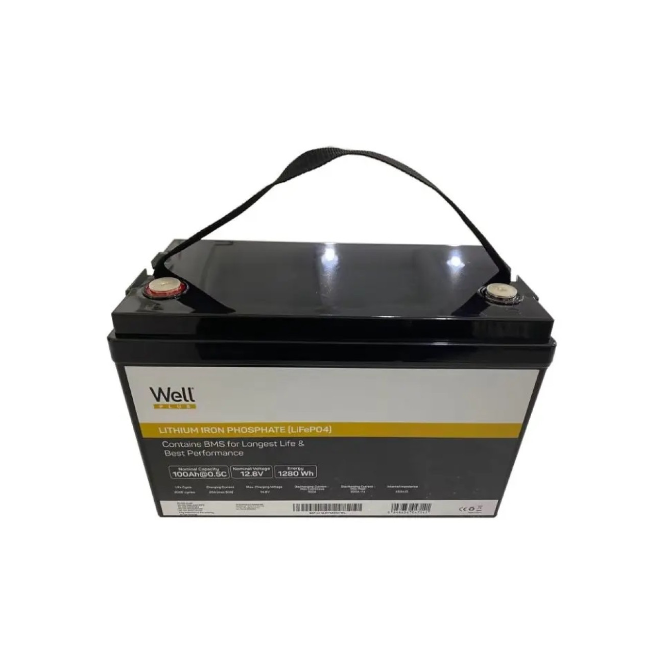 Reducere 20% - Acumulator litiu LiFePO4 Well 12.8V 135Ah, cu BMS, terminal M8, 334x175x218mm 1 Acumulator litiu LiFePO4 Well 12.8V 135Ah