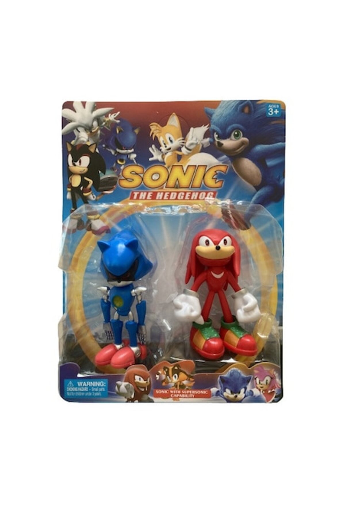 Reducere 55% - Set de 2 figurine sonice articulate 11 cm, albastru/rosu 1 Set de 2 figurine sonice articulate 11 cm