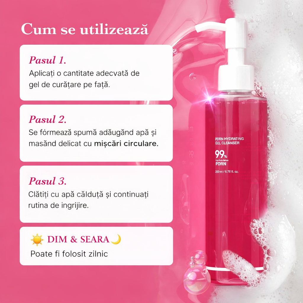 Reducere 44% - Gel de curățare facială PDRN cu textură jelly ce se transformă în spumă – hidratează și curăță în profunzime, 200 ml 2 200 ml