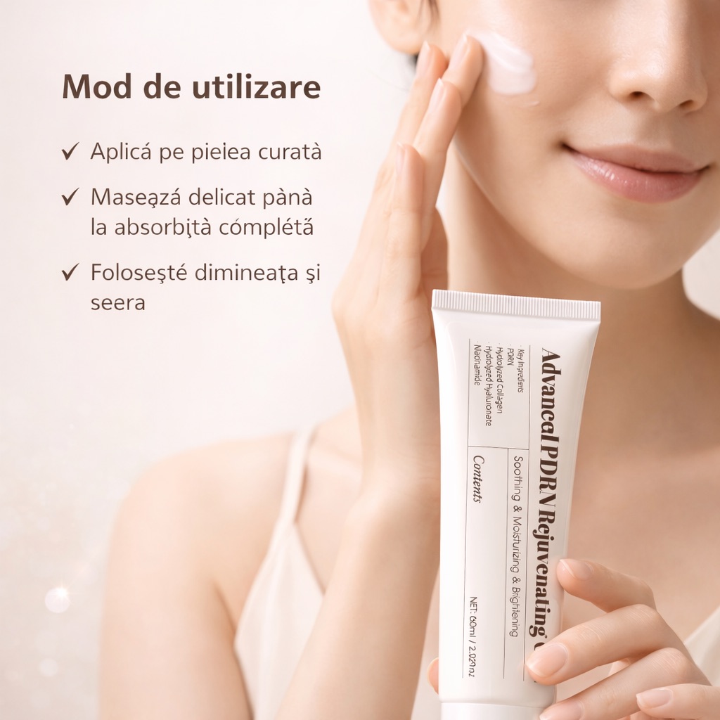 Reducere 29% – Cremă Premium Anti-Îmbătrânire cu PDRN – Hidratare, Regenerare și Elasticitate, 60 ml 2 Regenerare și Elasticitate