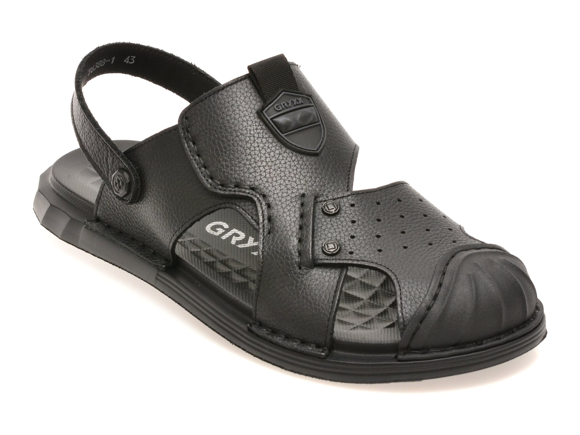 Reducere 60% - Sandale GRYXX negre, T6388, din piele naturala 1 Sandale GRYXX negre