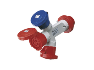 ADAPTOR INDUSTRIAL IP67 32A 400V INTRARE FISA 3P+N+E IESIRE 1 PRIZA 2P