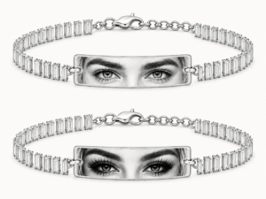 Set 2 Bratari Personalizate Mystic White Eyes cu Argint