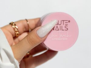 Gel UV Saute Nails One Touch Glitter Milky White 30gr