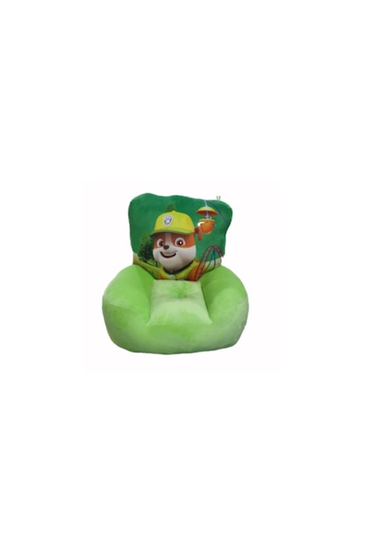 Reducere 55% – Fotoliu moale de plus pentru copii cu spatar 3D, Patrula Catelusilor Rubble, 50 cm, Verde 1 Fotoliu moale de plus pentru copii cu spatar 3D